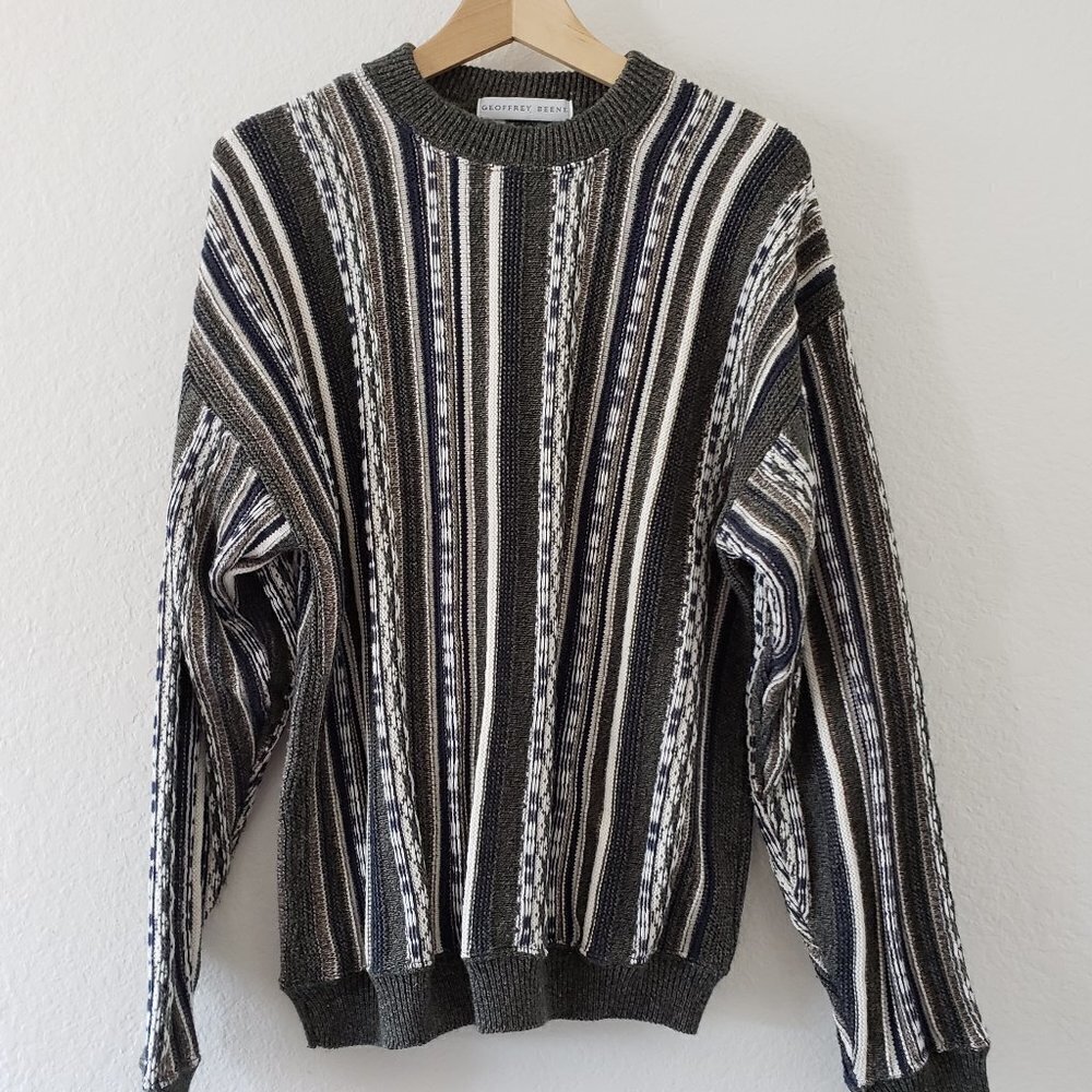 Vintage - Geoffrey Bean Striped Men's Sweater - Size M